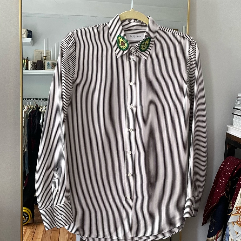 Silk button down striped Everlane